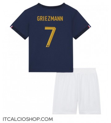 Francia Antoine Griezmann #7 Prima Maglia Bambino Mondiali 2022 Manica Corta (+ Pantaloni corti)